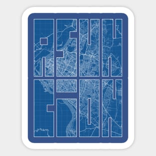 Asuncion, Paraguay City Map Typography - Blueprint Sticker